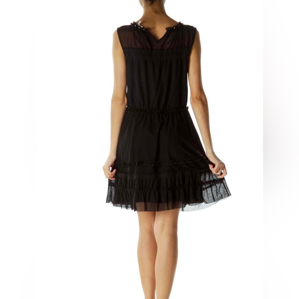 Juicy Couture Black Ruffled Mesh Dress - Picture 3 of 7